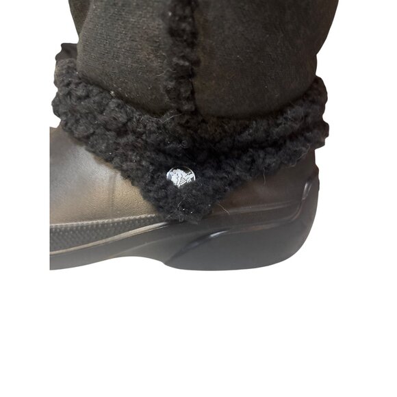 Crocs Black Winter Boots With Faux Fur Lining & Rubber Soles Womens 8 - Picture 2 of 10